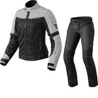 Rev It Airwave 2 Ladies Motorcycle Jacket & Trousers White Black Kit
