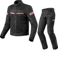 Rev It Tornado 2 Motorcycle Jacket & Trousers Black Kit