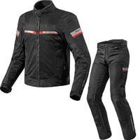 Rev It Tornado 2 Motorcycle Jacket & Trousers Black Kit