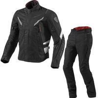 Rev It Vapor Motorcycle Jacket and Trousers Black White Kit