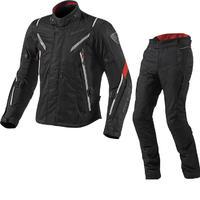 Rev It Vapor Motorcycle Jacket and Trousers Black Red Kit