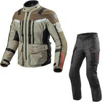 Rev It Sand 3 Motorcycle Jacket & Trousers Sand Black Kit