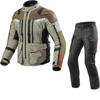 Rev It Sand 3 Motorcycle Jacket & Trousers Sand Black Kit