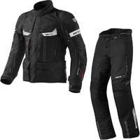 rev it defender pro gtx motorcycle jacket and trousers black kit