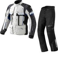 Rev It Defender Pro GTX Motorcycle Jacket and Trousers Grey Blue Black Kit