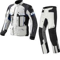 Rev It Defender Pro GTX Motorcycle Jacket and Trousers Grey Blue Kit