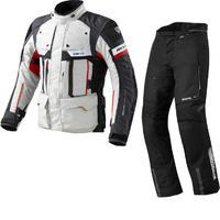 Rev It Defender Pro GTX Motorcycle Jacket and Trousers Grey Red Black Kit