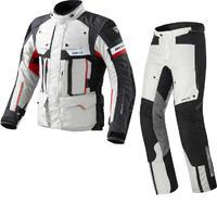 Rev It Defender Pro GTX Motorcycle Jacket and Trousers Grey Red Kit