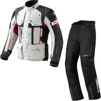 rev it defender pro gtx motorcycle jacket and trousers grey red black  ...