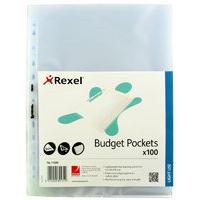 REXEL BUDGET POCKET A4 CLEAR PK100 11000