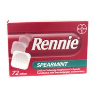 Rennie Spearmint 72 Pack