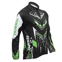 Realtoo Cycling Jacket Men\'s Long Sleeve Bike Jersey Tops Thermal / Warm Fleece Lining Breathable Spandex Polyester Fleece Letter Number