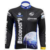 Realtoo Cycling Jersey Men\'s Long Sleeve Bike Jersey Tops Ultraviolet Resistant Breathable Spandex Classic Nature LandscapesSpring