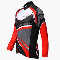 Realtoo Cycling Jersey Men\'s Long Sleeve Bike Jersey Tops Ultraviolet Resistant Breathable Spandex Classic PatchworkSpring Summer