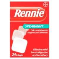 rennie spearmint heartburn indigestion relief 24 tablets