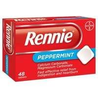 rennie peppermint heartburn indigestion relief 48 tablets