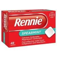 rennie spearmint heartburn indigestion relief 48 tablets