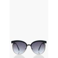 retro arm mixed frame sunglasses grey