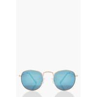 Retro Small Lens Aviator Sunglasses - blue