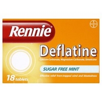 rennie deflatine sugar free mint 18 tablets