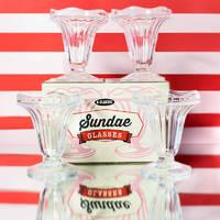 retro sundae glasses set of 4