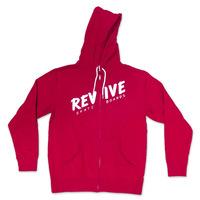 revive sketch zip hoodie red