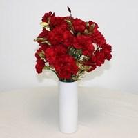 Red & Gold Carnations 15 Stems + Vase