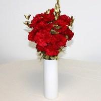 Red with gold foliage 10 Stems + Vase