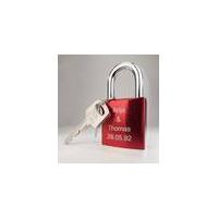 Red padlock for personalized engraving Abus