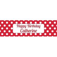 Red Polka Personalised Party Banner