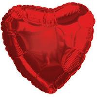 red metallic heart foil balloon