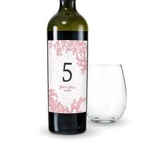 Reef Coral Table Number Wine Label