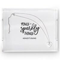 rectangular acrylic tray rings sparkly things printing