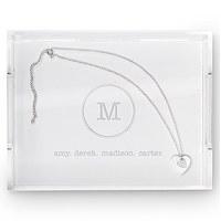 rectangular acrylic tray typewriter monogram etching