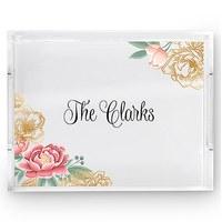 Rectangular Acrylic Tray - Modern Floral Print