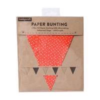 red polka dot paper bunting 10m