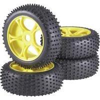 Reely 1:8 Buggy Wheels Multipin 5-double spoke Yellow 4 pc(s)