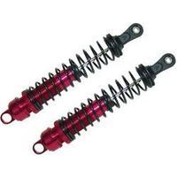 Reely 01:08 Aluminium hydraulic shock absorbers Red (metallic) with tuning springs Black Length 126 mm 2 pc(