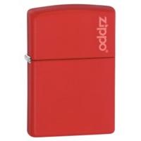 red matte zippo lighter with logo