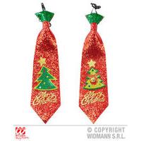 Red & Green Glitter Christmas Tree Tie