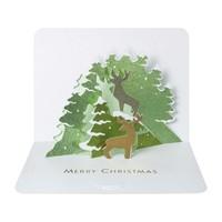 Reindeer in Woodland Pop Up Christmas Card