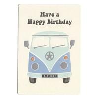 retro vw campervan birthday card