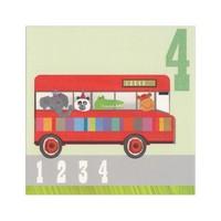 Red Bus Fourth Birthday Card