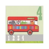 red bus fourth birthday card