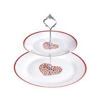 Red Folk Cake Stand