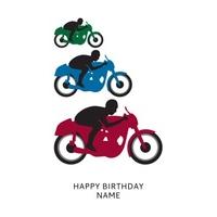 Red Motorcycle | Birthday Card