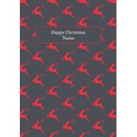 reindeer pattern personalised christmas card