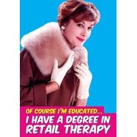 retail therapy funny photo card
