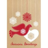red dove christmas card