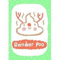 reindeer poo funny christmas card dl1131